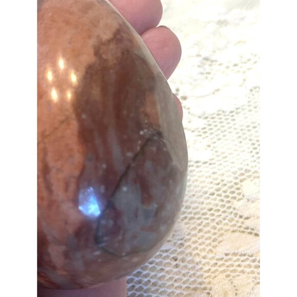 Polished Stone Egg  Red Jasper ? Paperweight Natural Decor - Picture 3 of 5